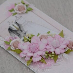 roosade lilledega pulmakaart