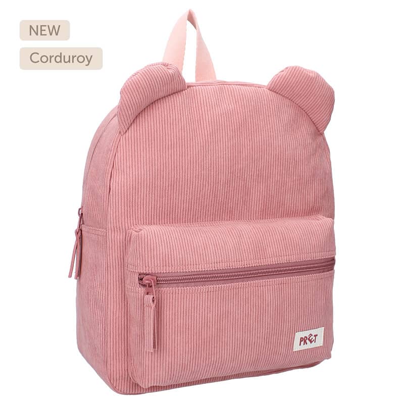 Roosa velvetkangast kõrvadega laste seljakott 7.3 L 2 roosa lapse seljakott