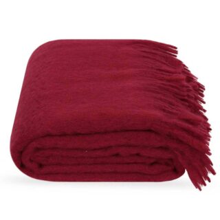 mohäärpleed tumepunane 130x180 cm