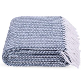 puuvillapleed sinine 140x200 cm