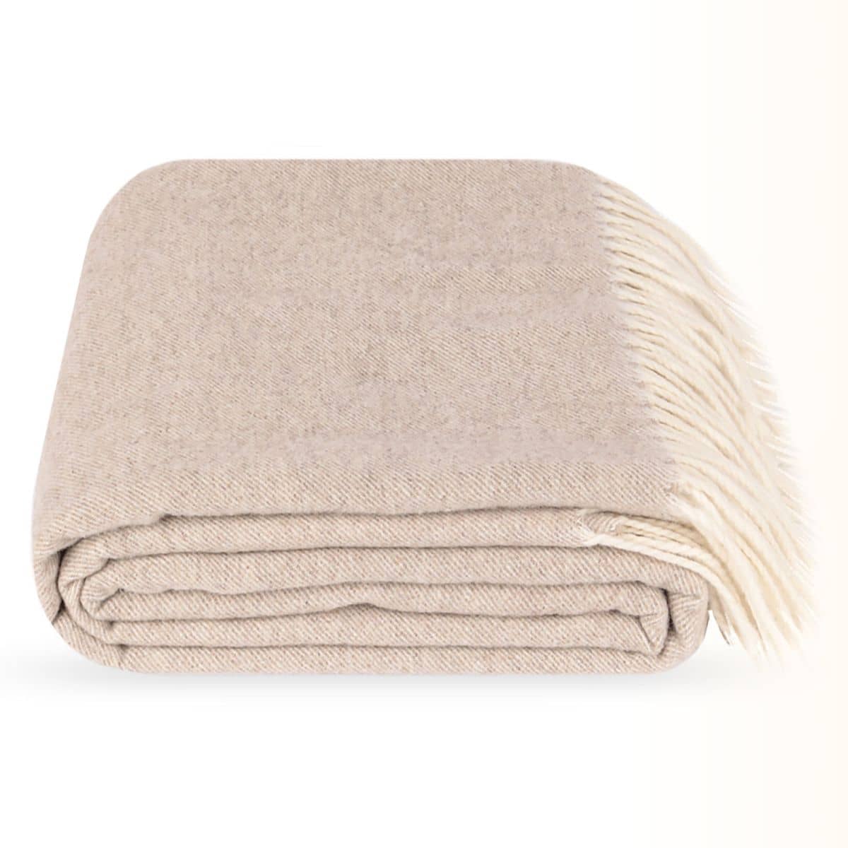 Luonnonbeige merinovillahuopa 140x200 cm 1 Huopa merinovillasta luonnonbeige